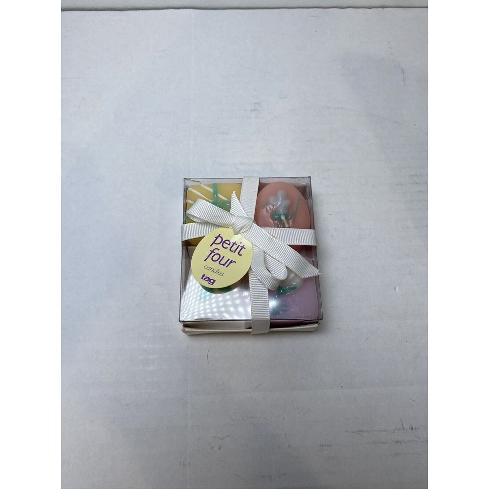 Boxed Petit Four Pastel Candles Spring Easter Colors